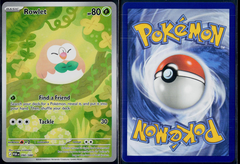 ROWLET 090/088 POKEMON PERFECT ORDER HOLO ILLUSTRATION RARE NM