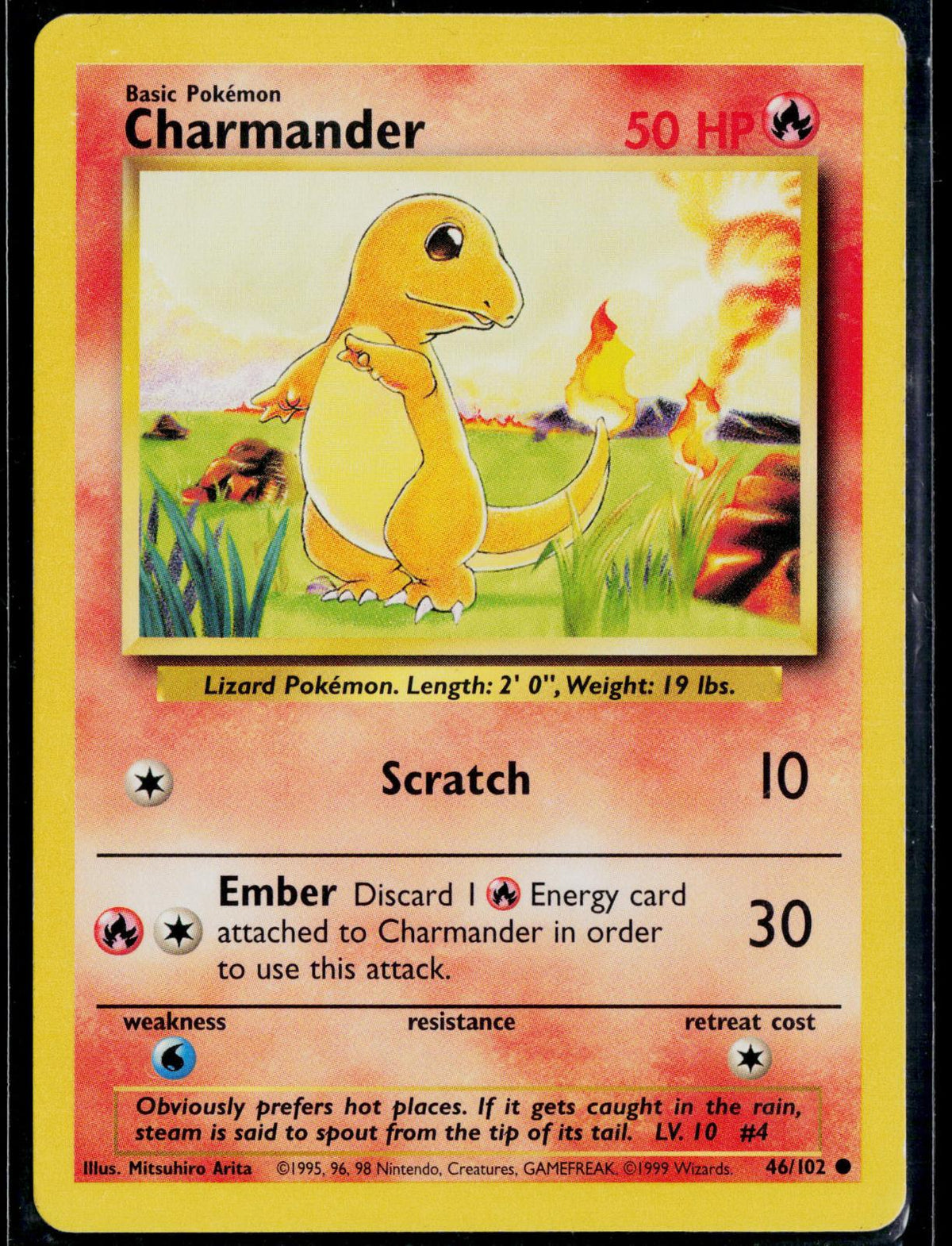 CHARMANDER 46/102 POKEMON BASE SET UNLIMITED C NM