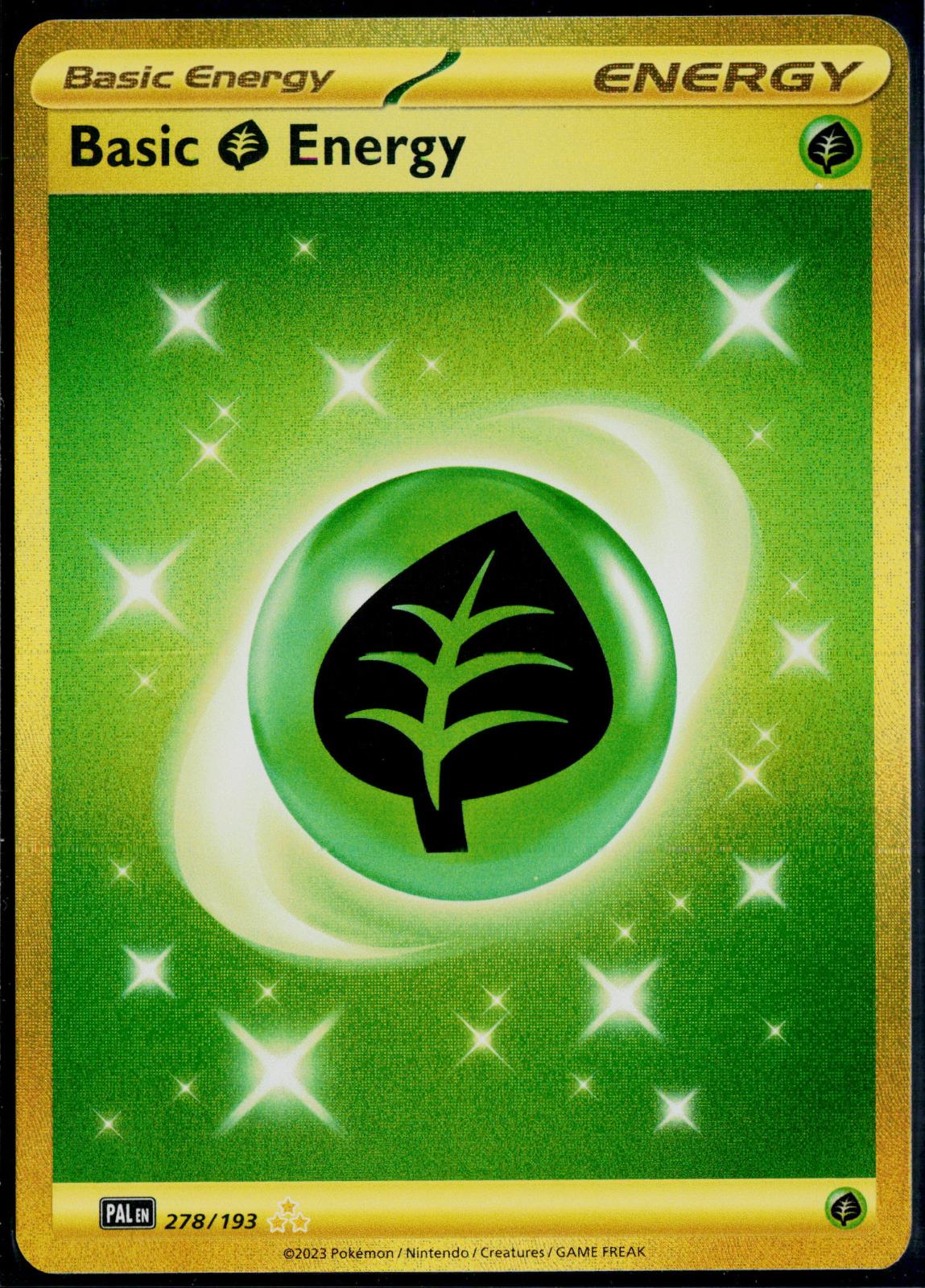 BASIC GRASS ENERGY 278/193 POKEMON PALDEA EVOLVED HYPER RARE HOLO NM
