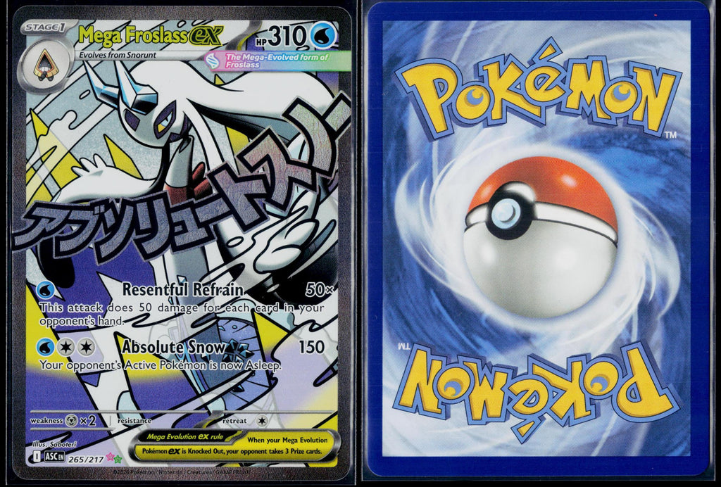 MEGA FROSLASS EX 265/217 POKEMON ASCENDED HEROES MEGA ATTACK RARE NM