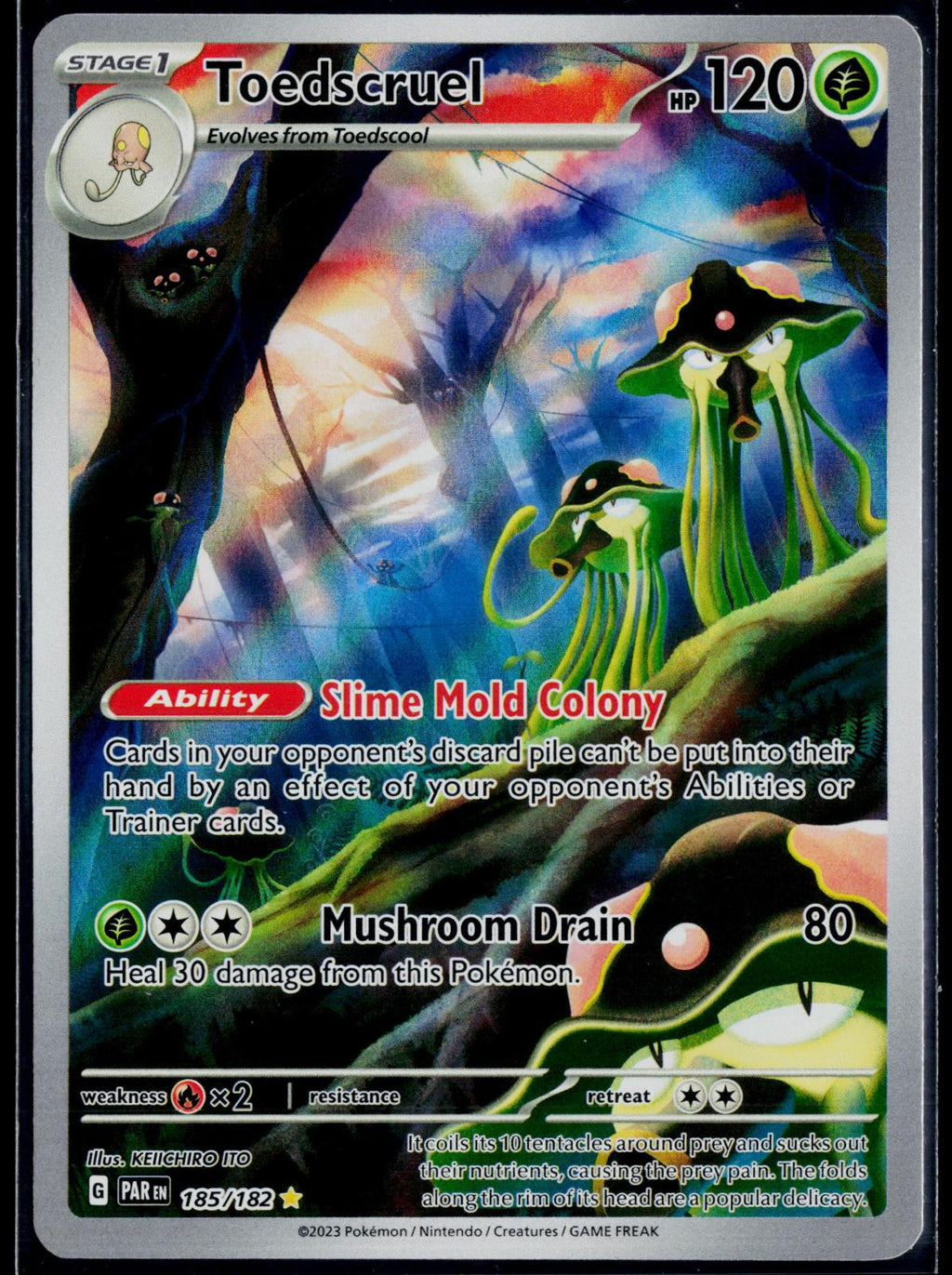 TOEDSCRUEL 185/182 POKEMON PARADOX RIFT ILLUSTRATION RARE NM