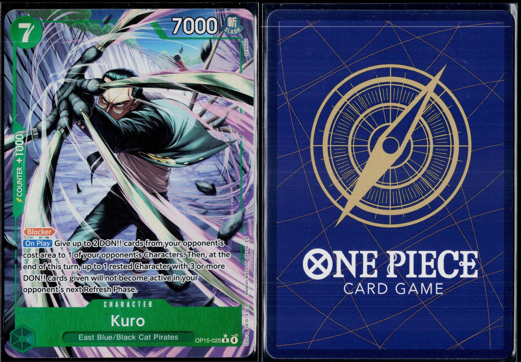 KURO (ALTERNATE ART) OP15-025 ONE PIECE ADVENTURE ON KAMI'S ISLAND R FOIL NM
