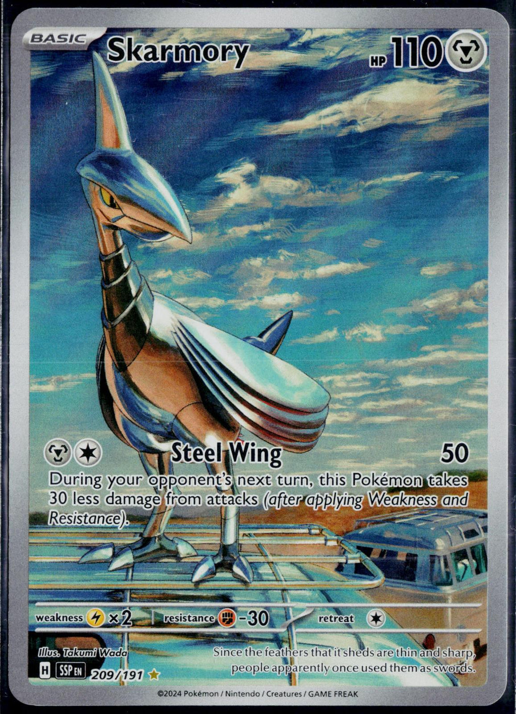 SKARMORY 209/191 POKEMON SURGING SPARKS ILLUSTRATION RARE HOLO NM