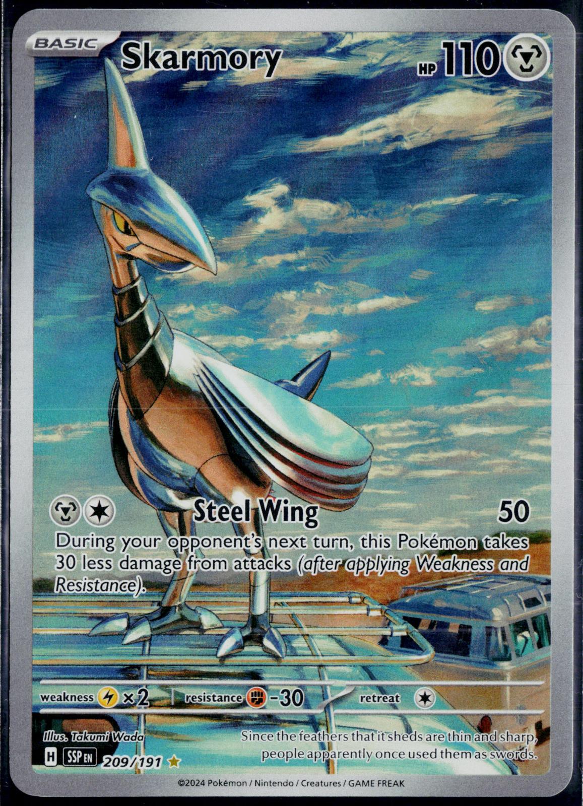 SKARMORY 209/191 POKEMON SURGING SPARKS ILLUSTRATION RARE HOLO NM