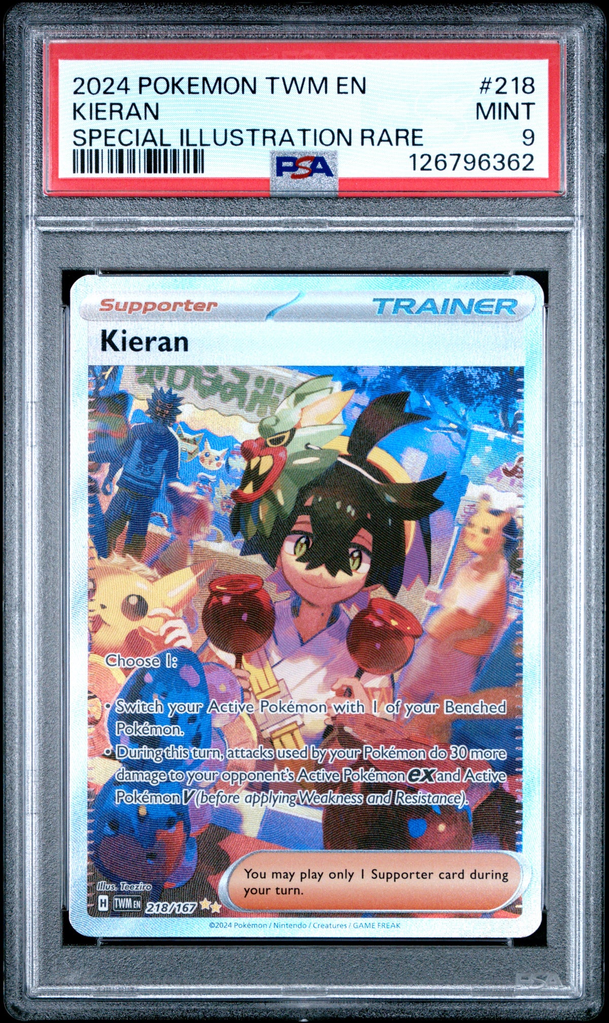 KIERAN 218/167 PSA 9 POKEMON SPECIAL ILLUSTRATION RARE