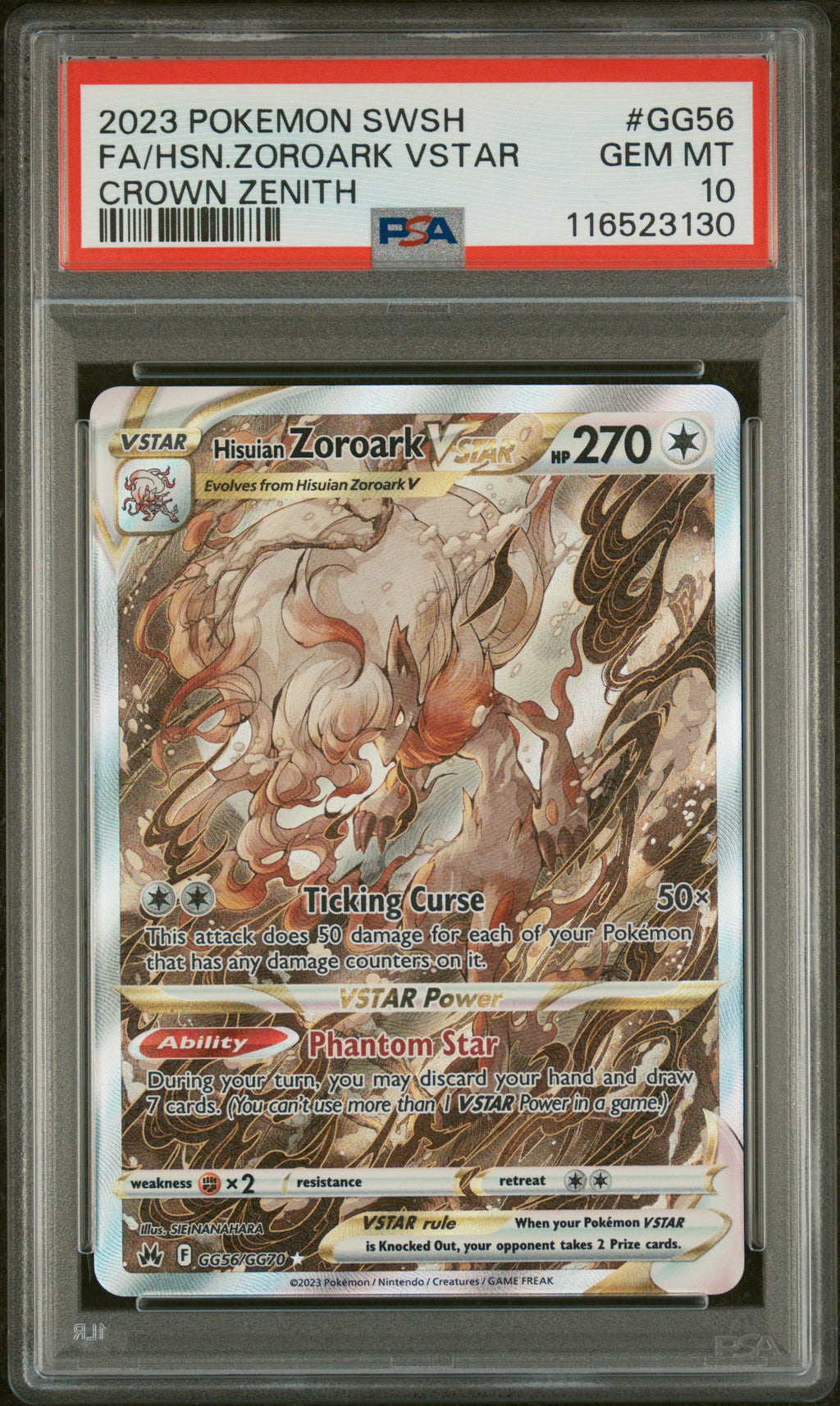 HISUIAN ZOROARK VSTAR GG56/GG70 PSA 10 POKEMON SWORD SHIELD CROWN ZENITH