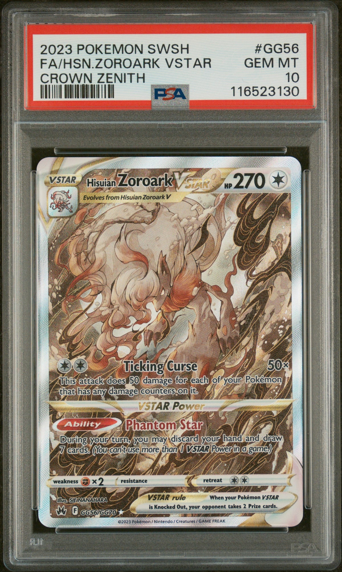 HISUIAN ZOROARK VSTAR GG56/GG70 PSA 10 POKEMON SWORD SHIELD CROWN ZENITH