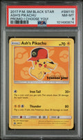 ASH'S PIKACHU SM110 PSA 8 POKEMON SM BLACK STAR PROMO I CHOOSE YOU!