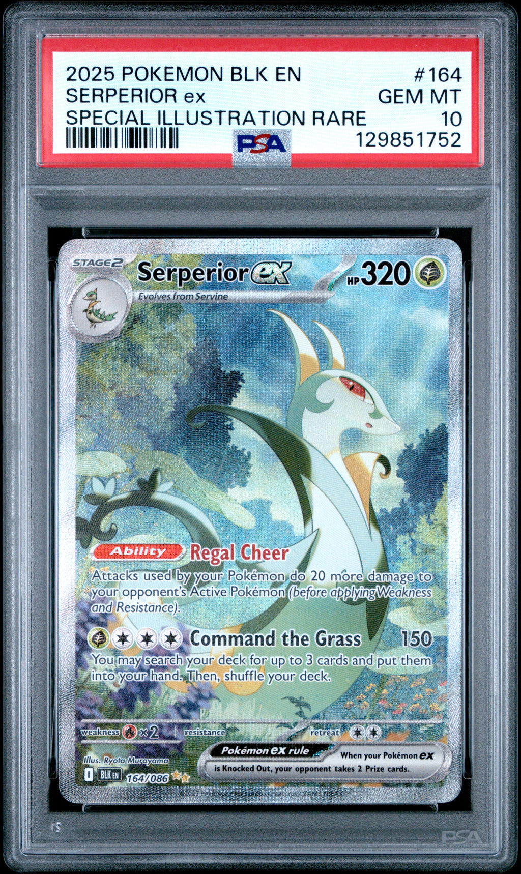 SERPERIOR EX 164/086 PSA 10 POKEMON BLACK BOLT SPECIAL ILLUSTRATION RARE