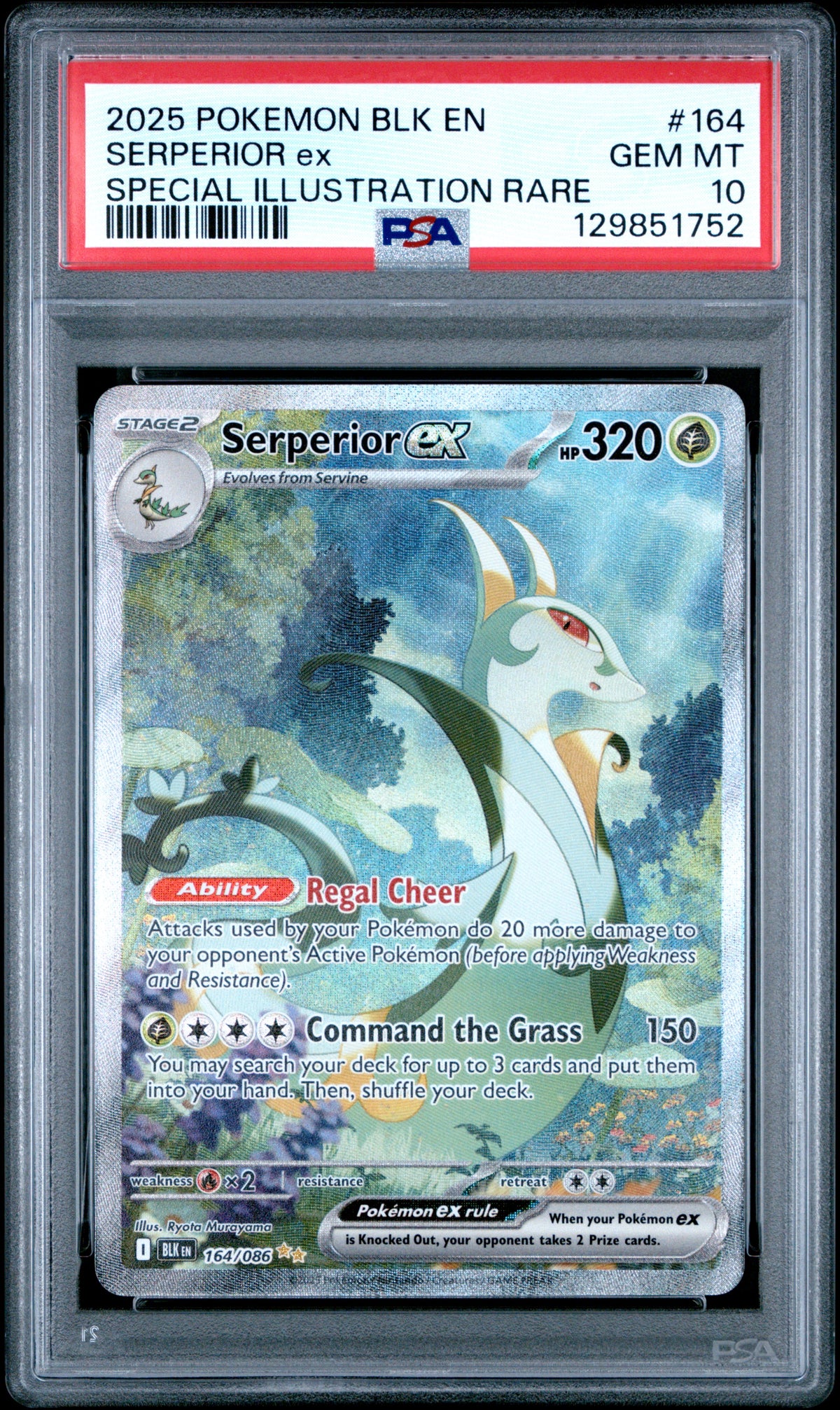 SERPERIOR EX 164/086 PSA 10 POKEMON BLACK BOLT SPECIAL ILLUSTRATION RARE